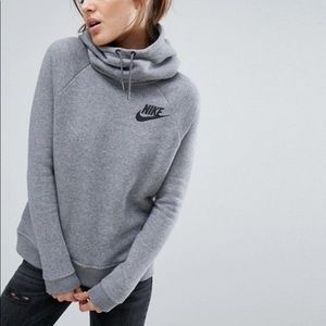 NIKE Gray Hoodie Funnel Neck with Drawstring